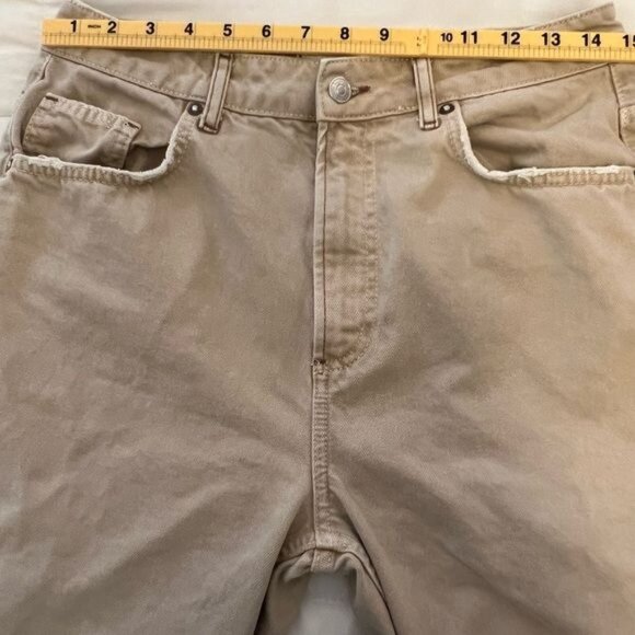 Free People We The Free Jeans Womens Size 30 High Rise Tapered Khaki Distressed - Picture 10 of 12